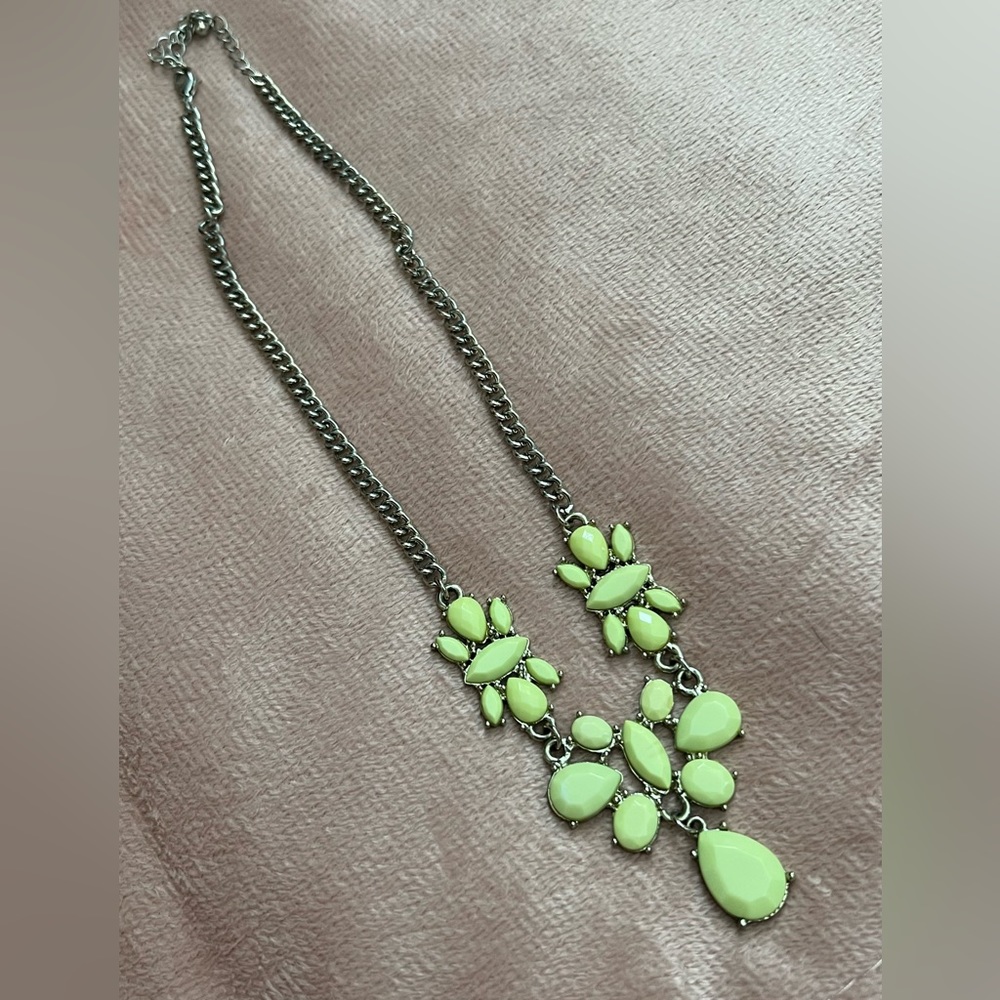 Chartreuse costume necklace.